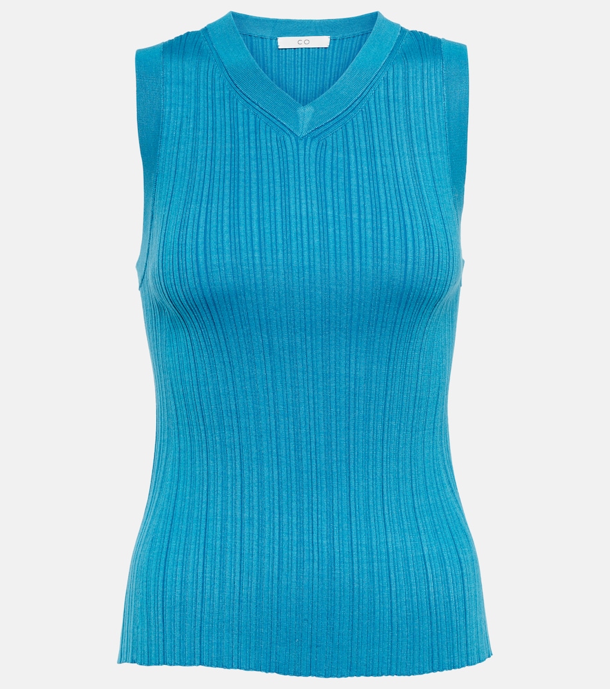 CO V-neck silk blend tank top