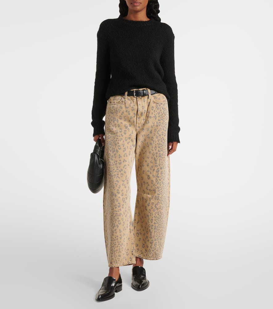 Miro printed barrel-leg jeans