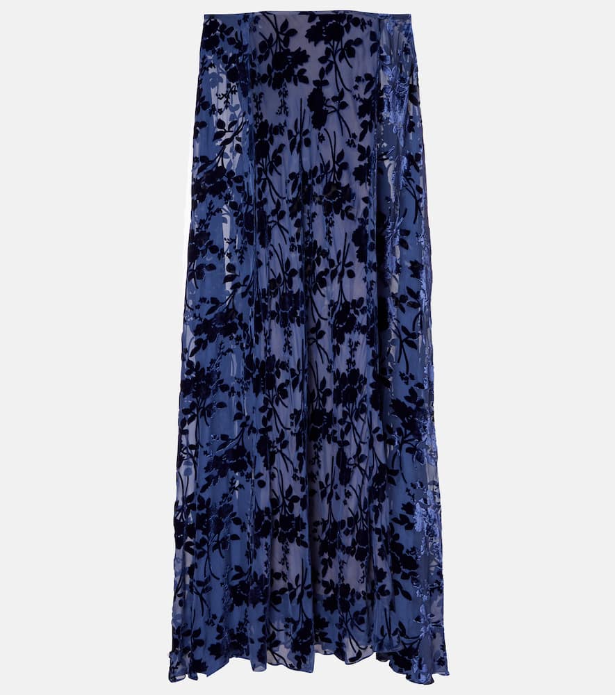 Caped off-shoulder jacquard maxi dress