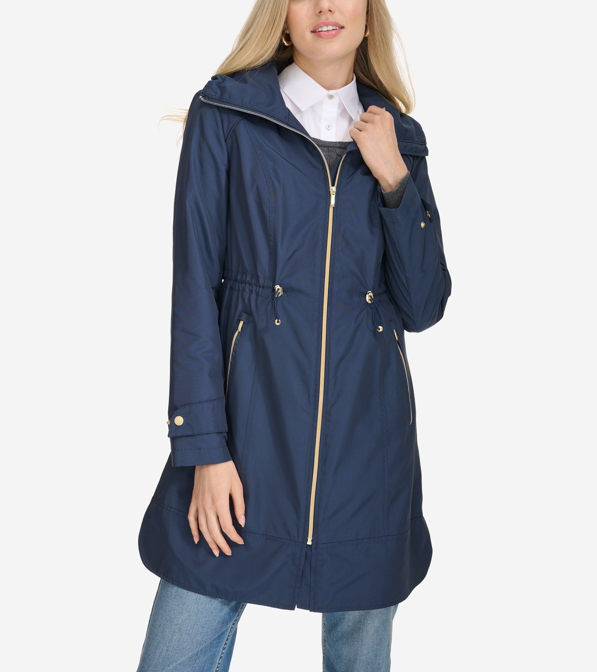 Women's Packable Rain Jacket - Blue