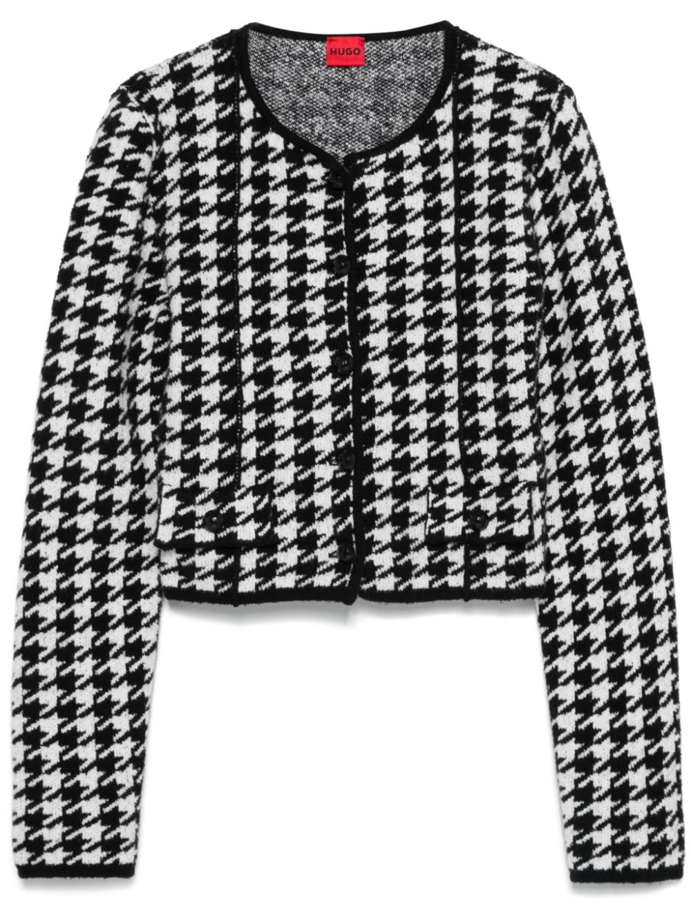 Houndstooth-pattern cardigan - Black