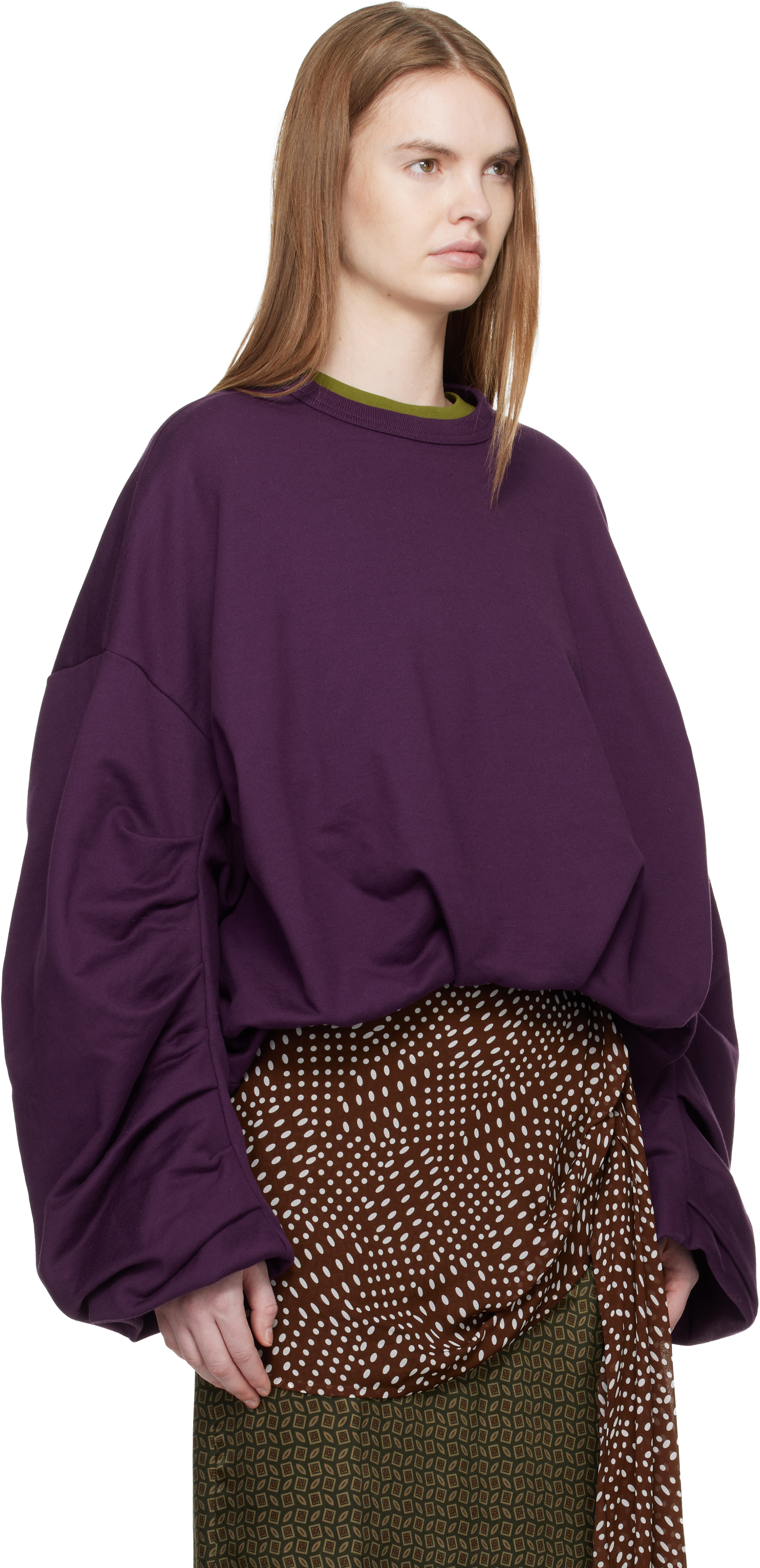 Purple Draped Sweatshirt