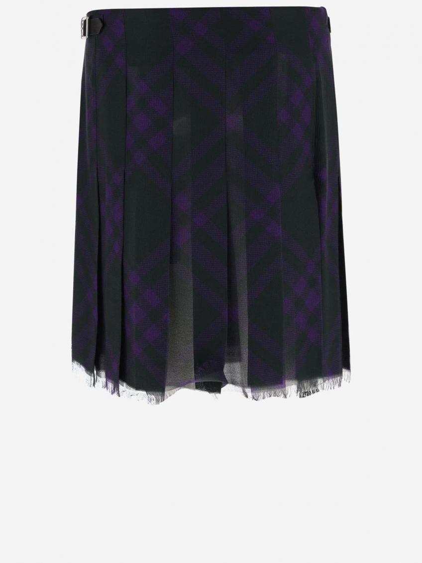 Silk Skirt With Check Pattern