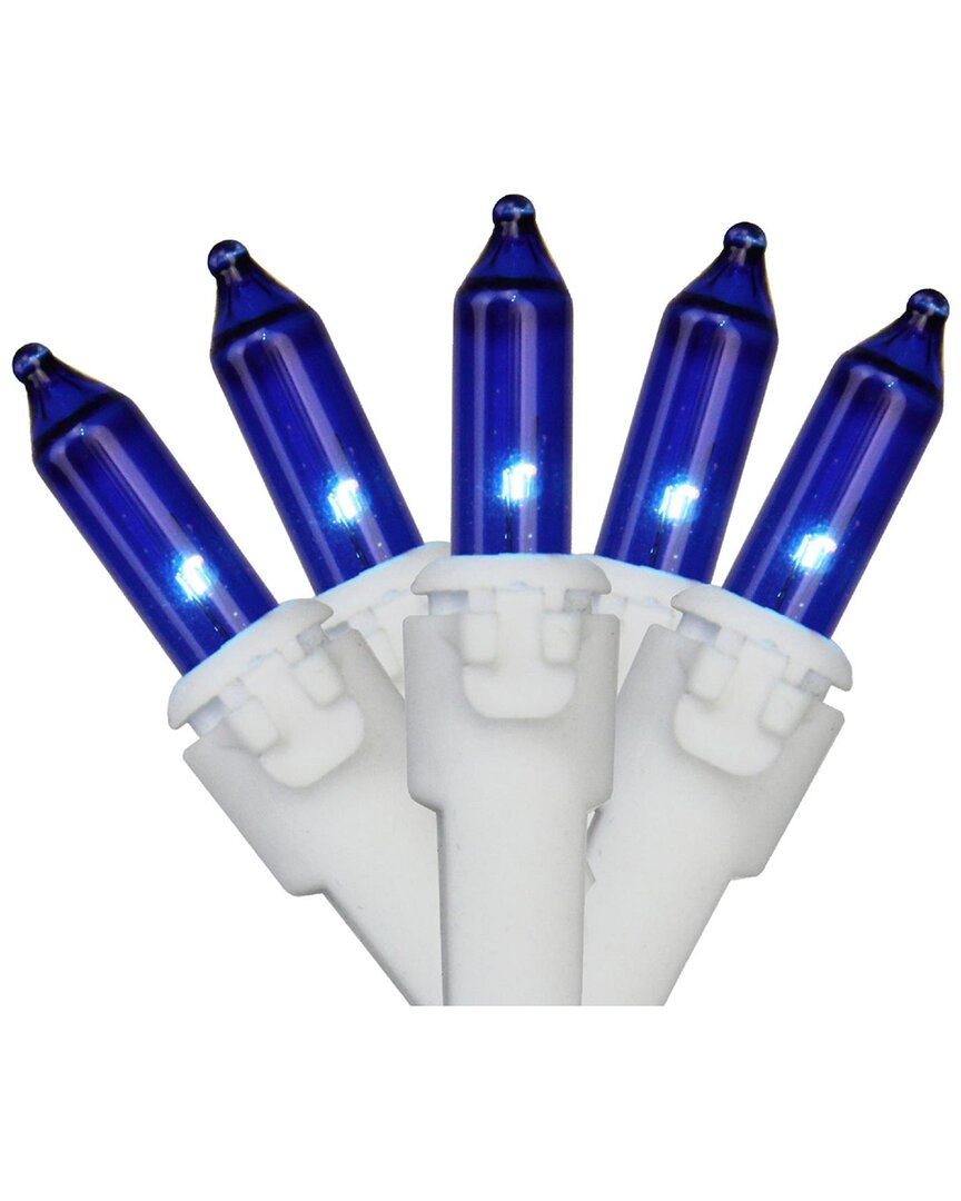 Northlight 100-Count Blue Mini Christmas Light Set 20.25ft White Wire