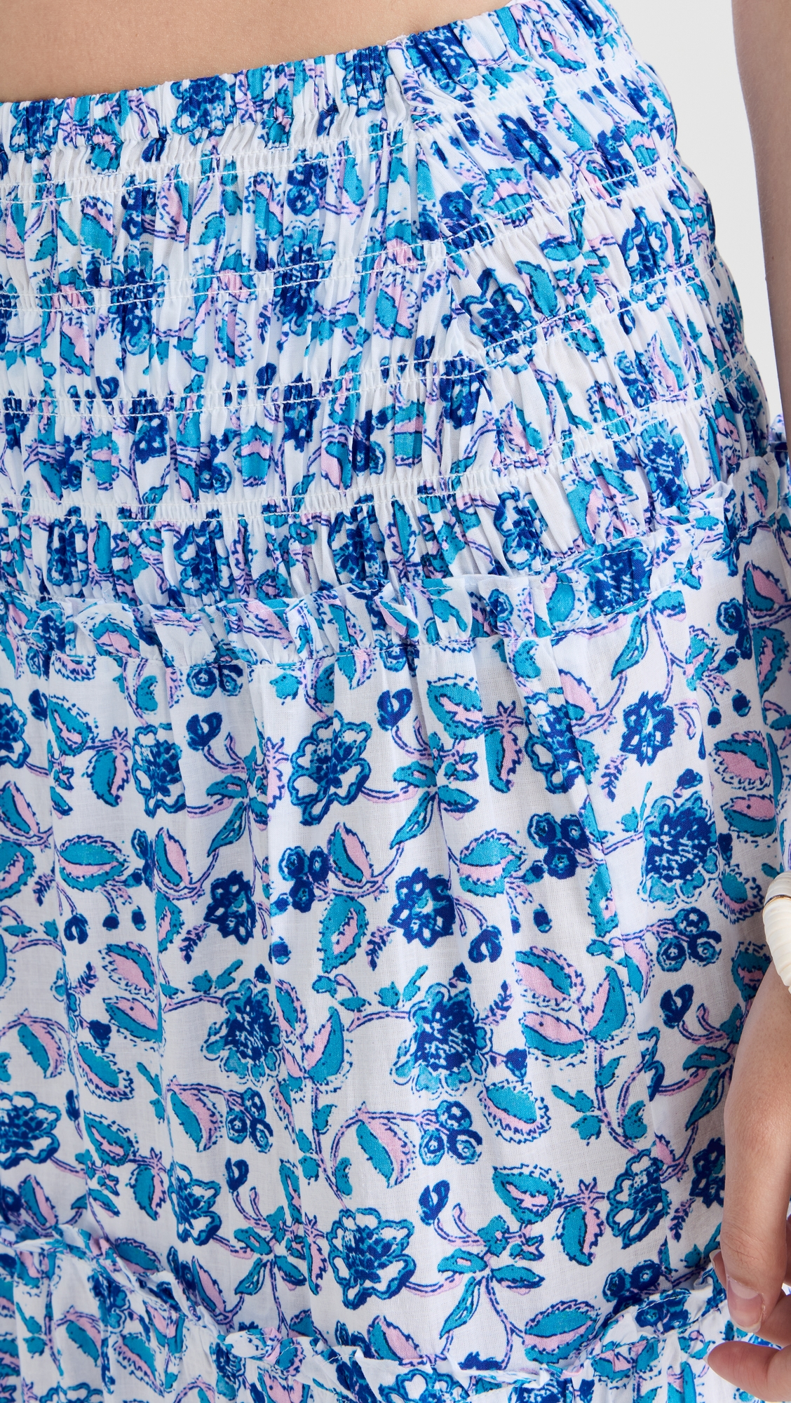 Printed Ruffle Skirt Blue Multi