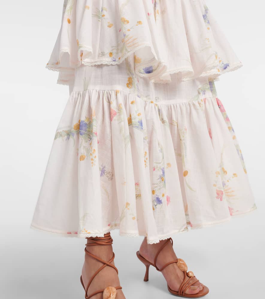 Lucky floral tiered cotton maxi dress