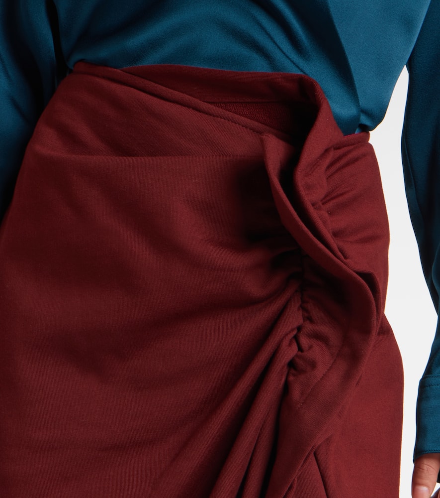 Ruffled cotton midi skirt
