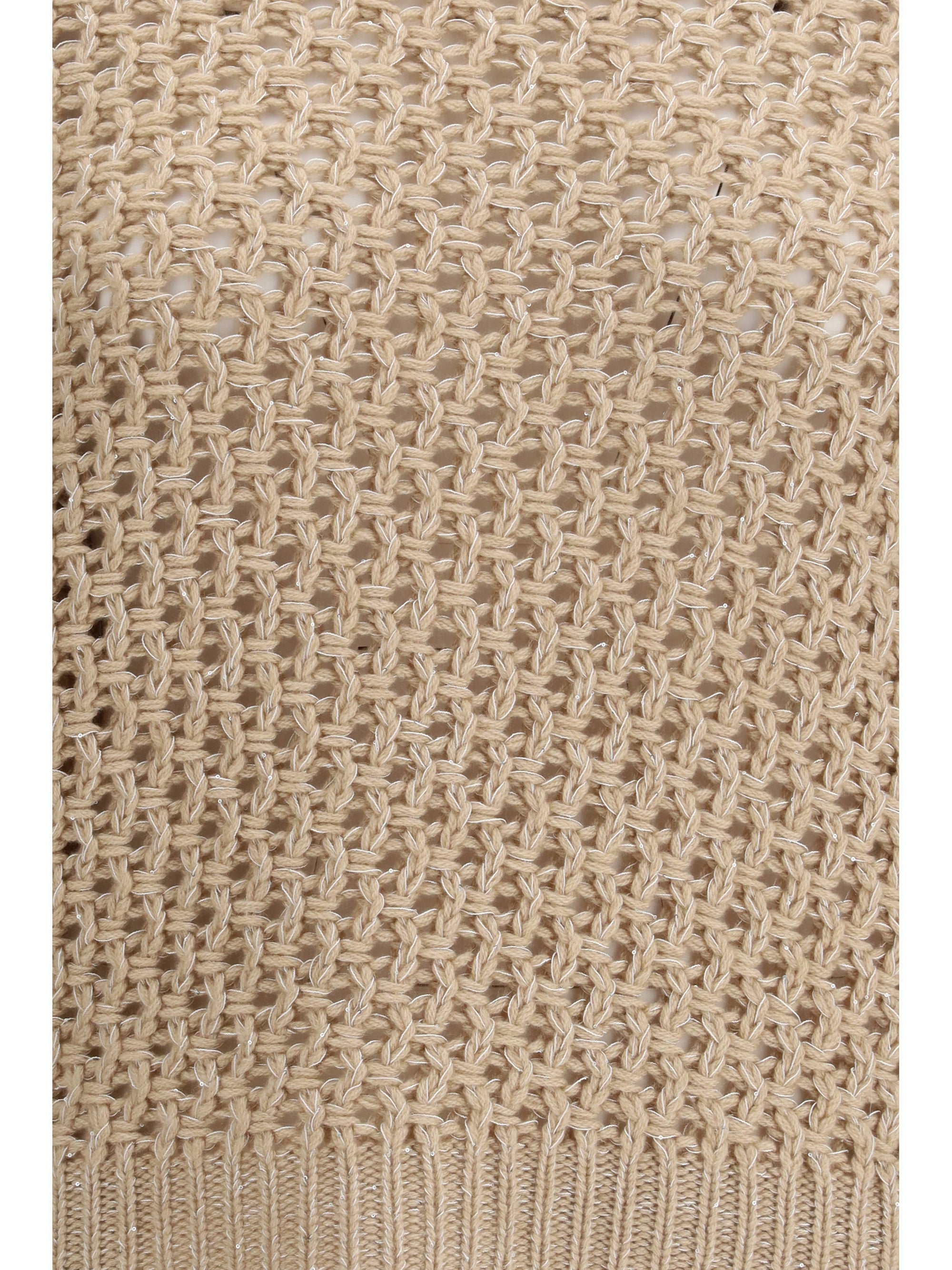 Honeycomb Knit Fleece Wool Sweater — Beige