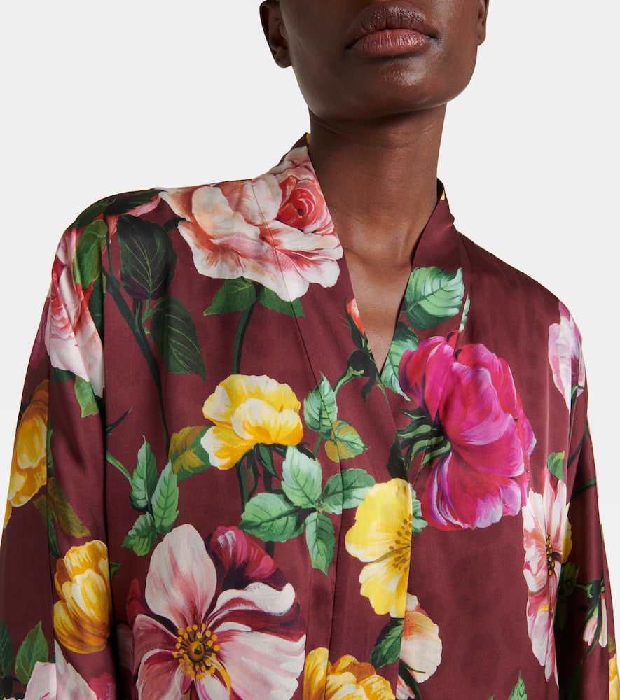 Printed silk maxi dress
