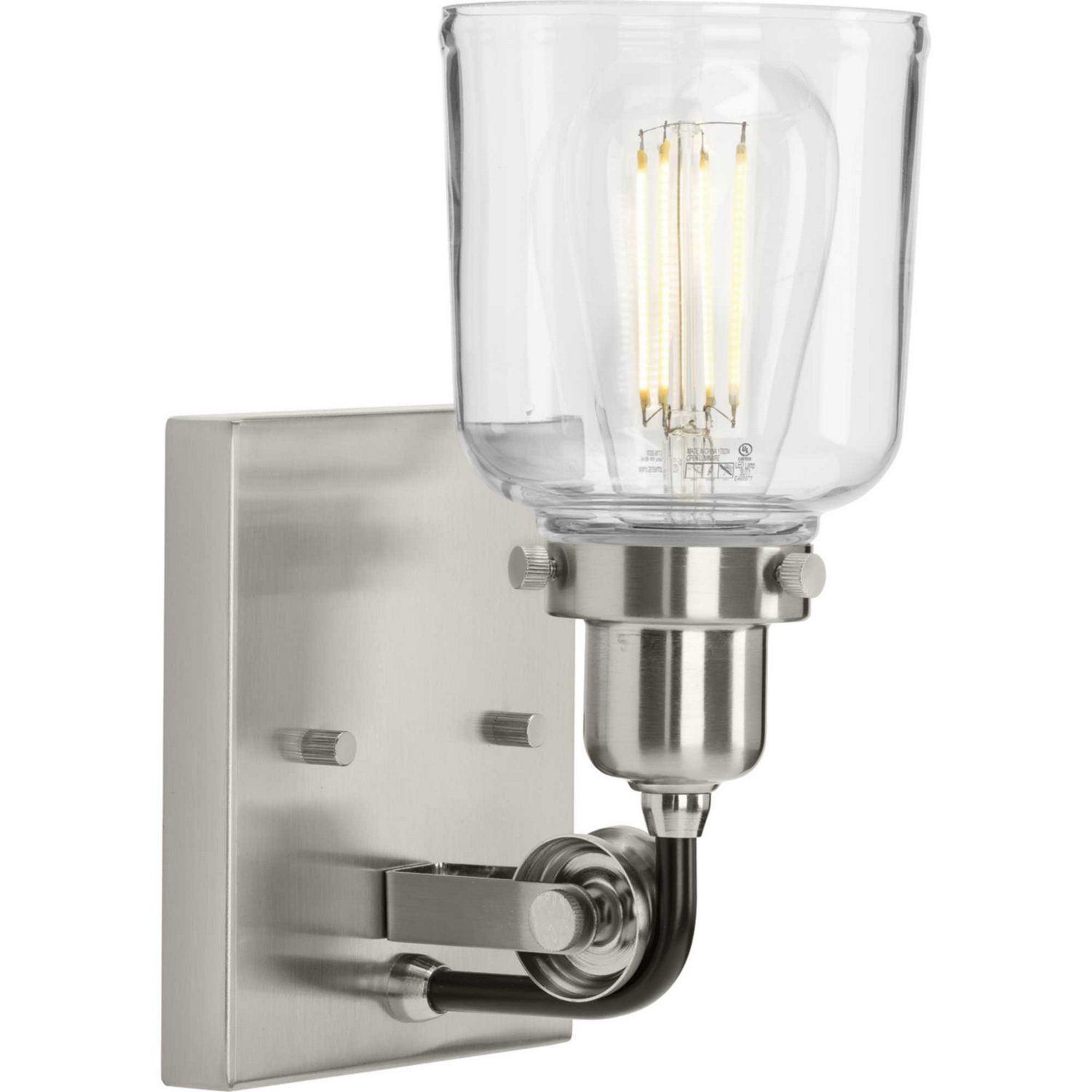 Brushed Nickel One Light Bath & Vanity from the Rushton Collection
