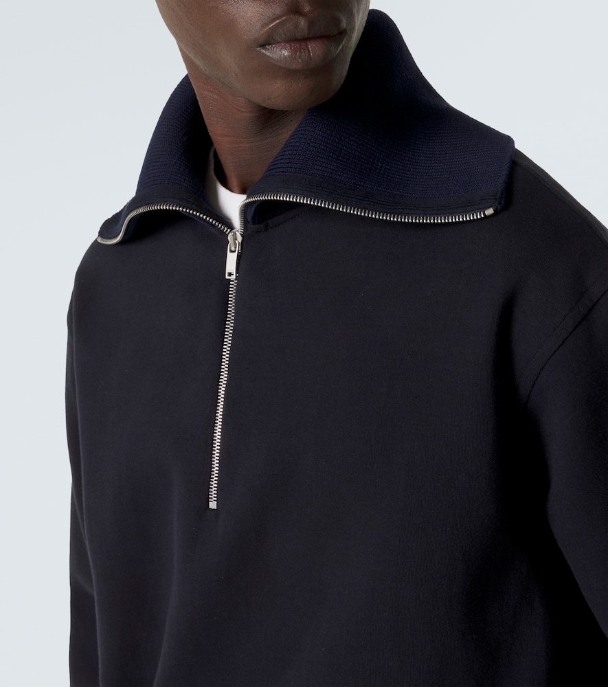 Cotton half-zip sweatshirt