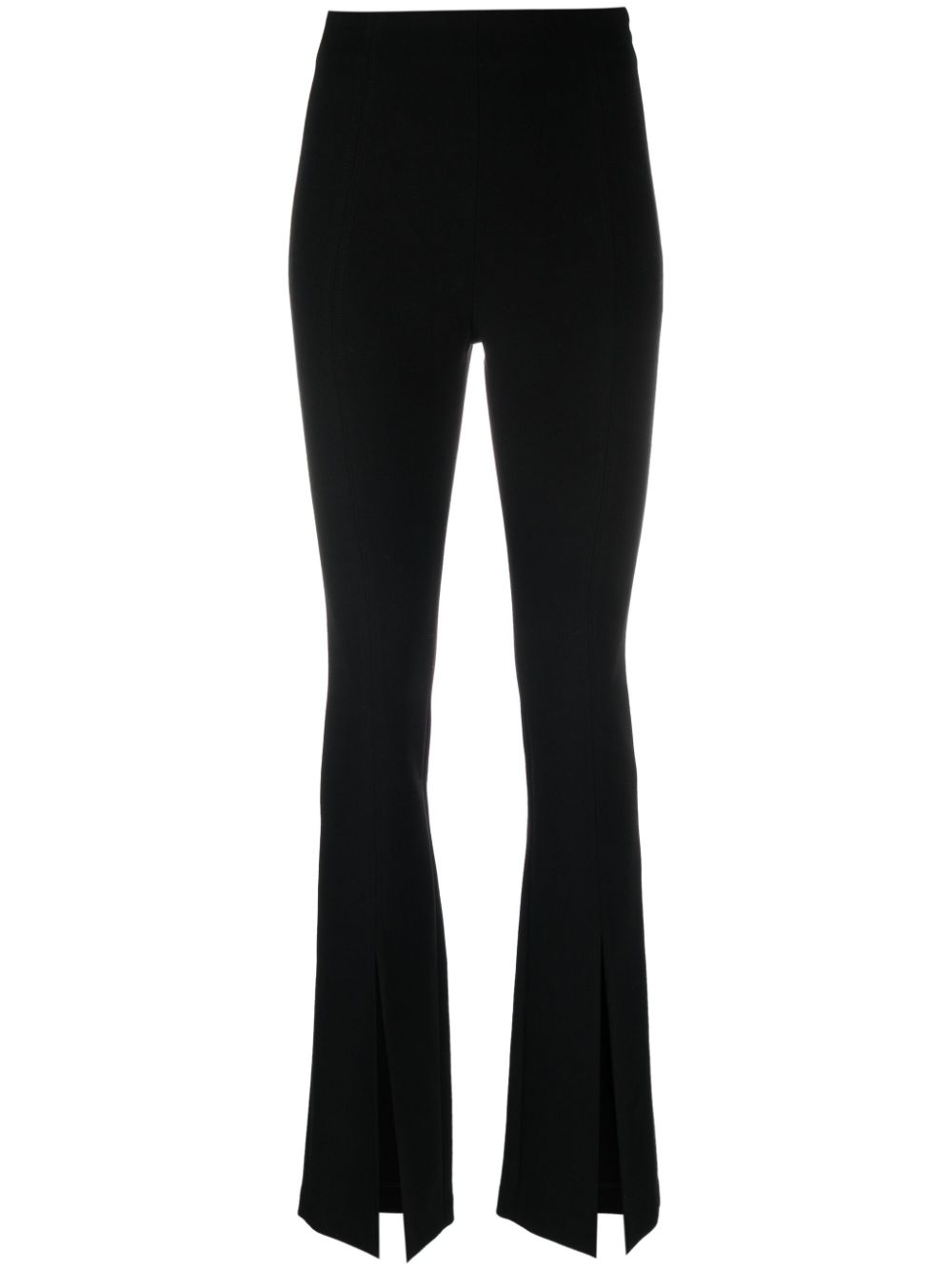 Flared crepe trousers - Black