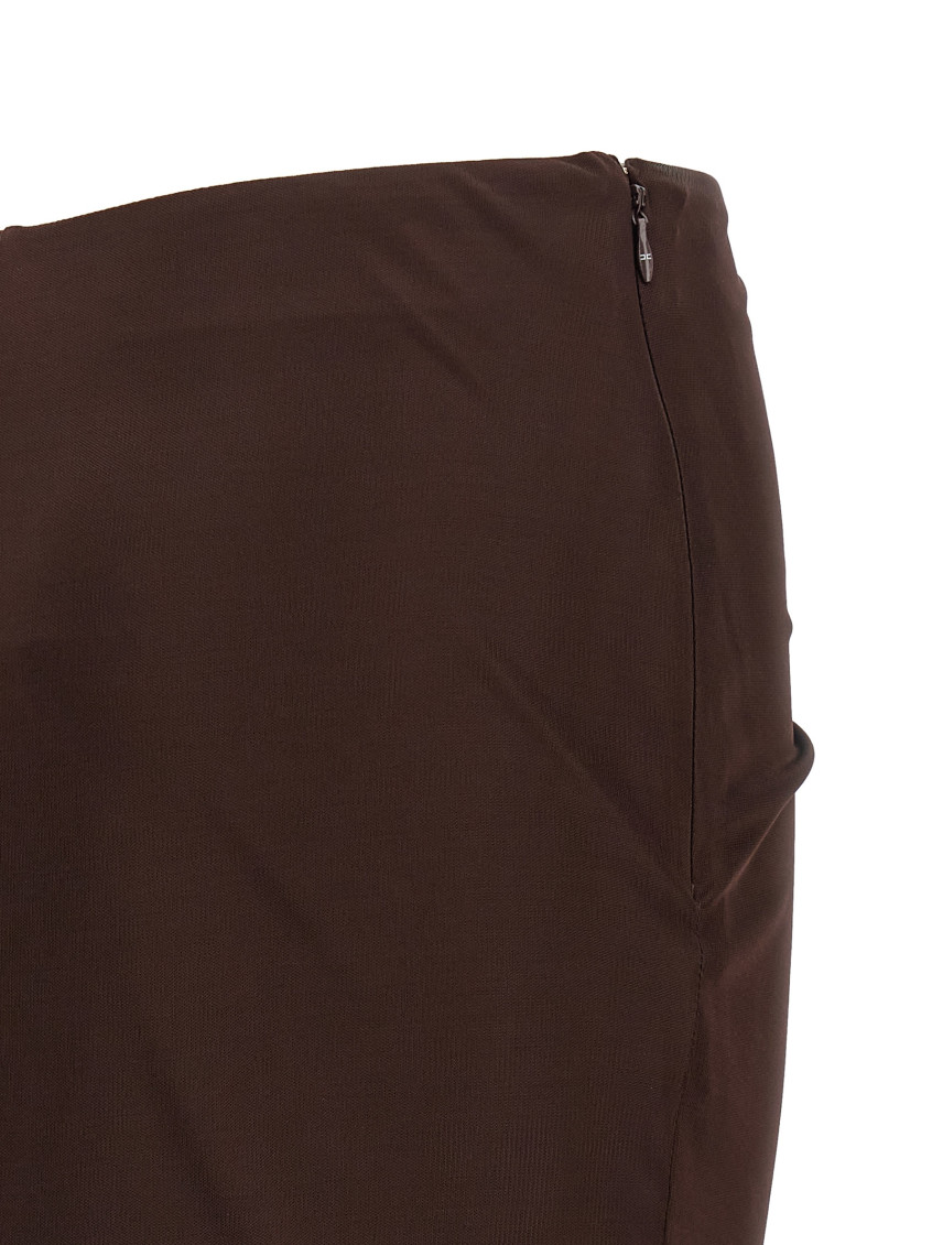 Shiny Viscose Skirt Skirts Brown