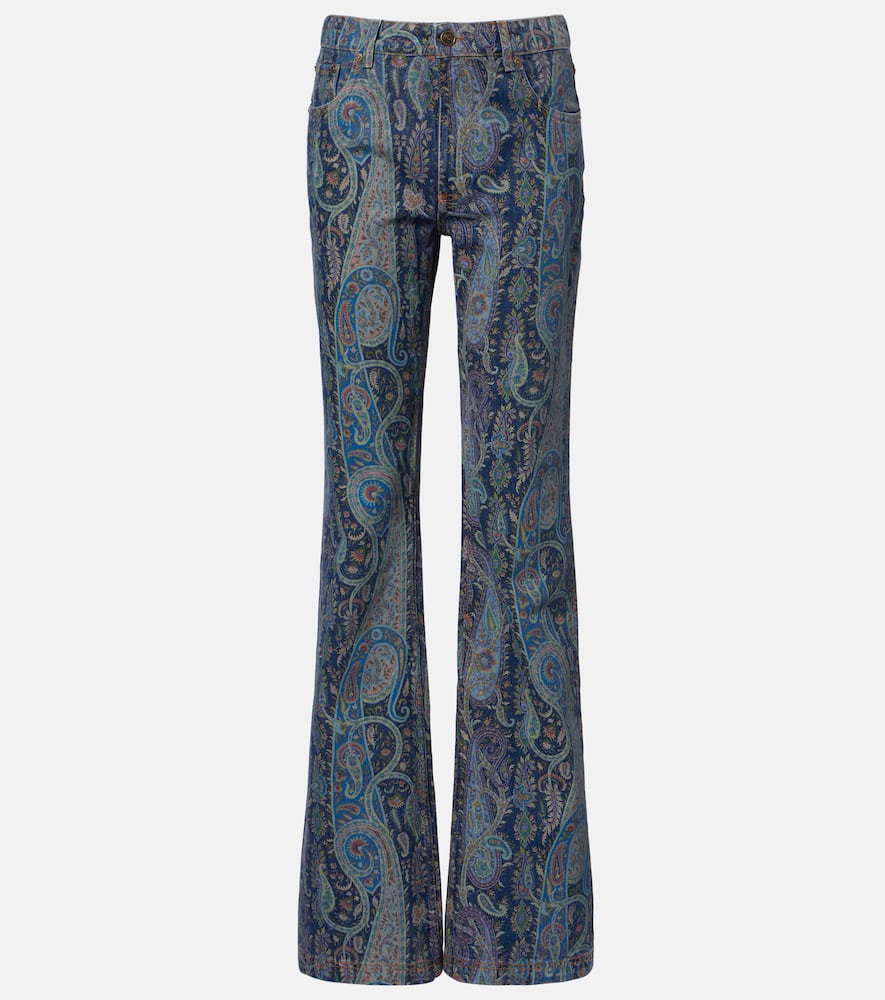 Printed cotton wide-leg pants