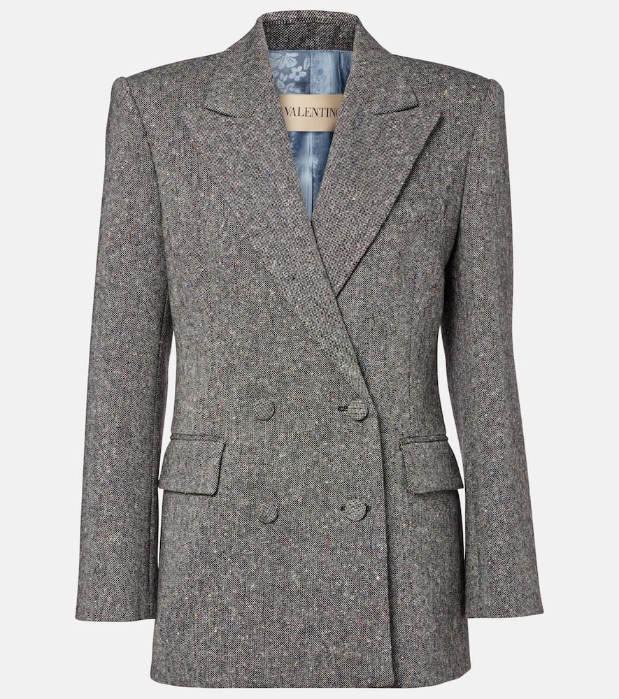 Double-breasted wool-blend blazer