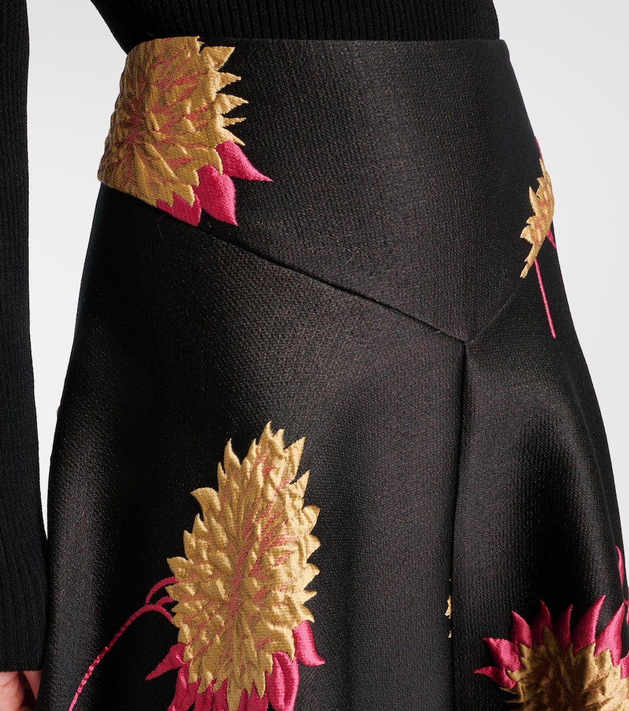 Milano jacquard satin midi skirt