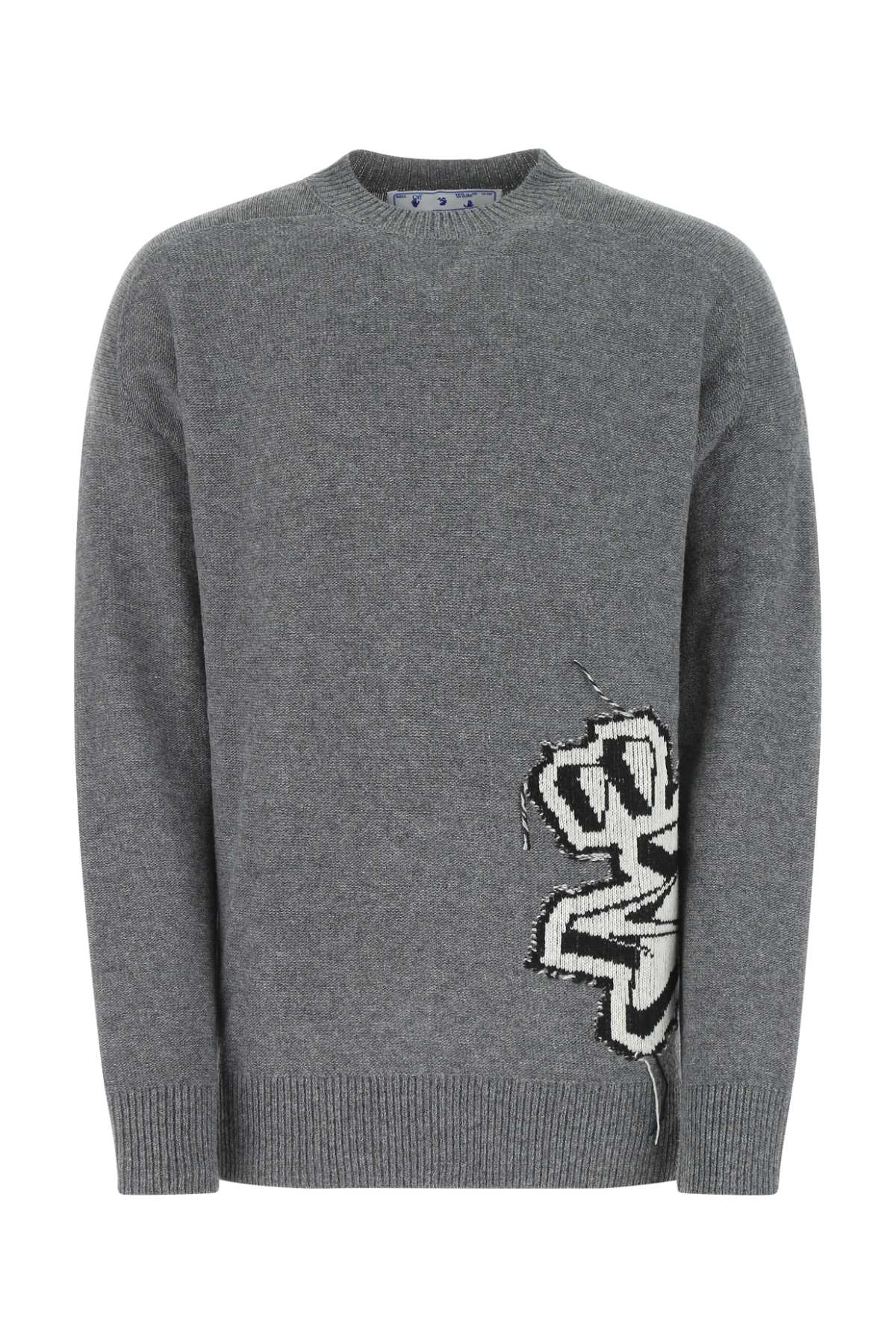 Graffiti chunky-knit jumper - Grey