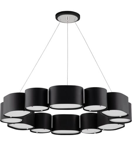 Corbett Opal 12-Light Transitional Chandelier in Soft Black With Stainless Stee