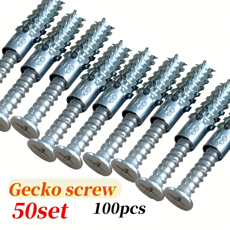 TEMU Serrated Expansion Screws, 50 Sets Of 100, Lightweight Brick Foam Wall Cement Wall Concrete Wall Metal Expansion Screw