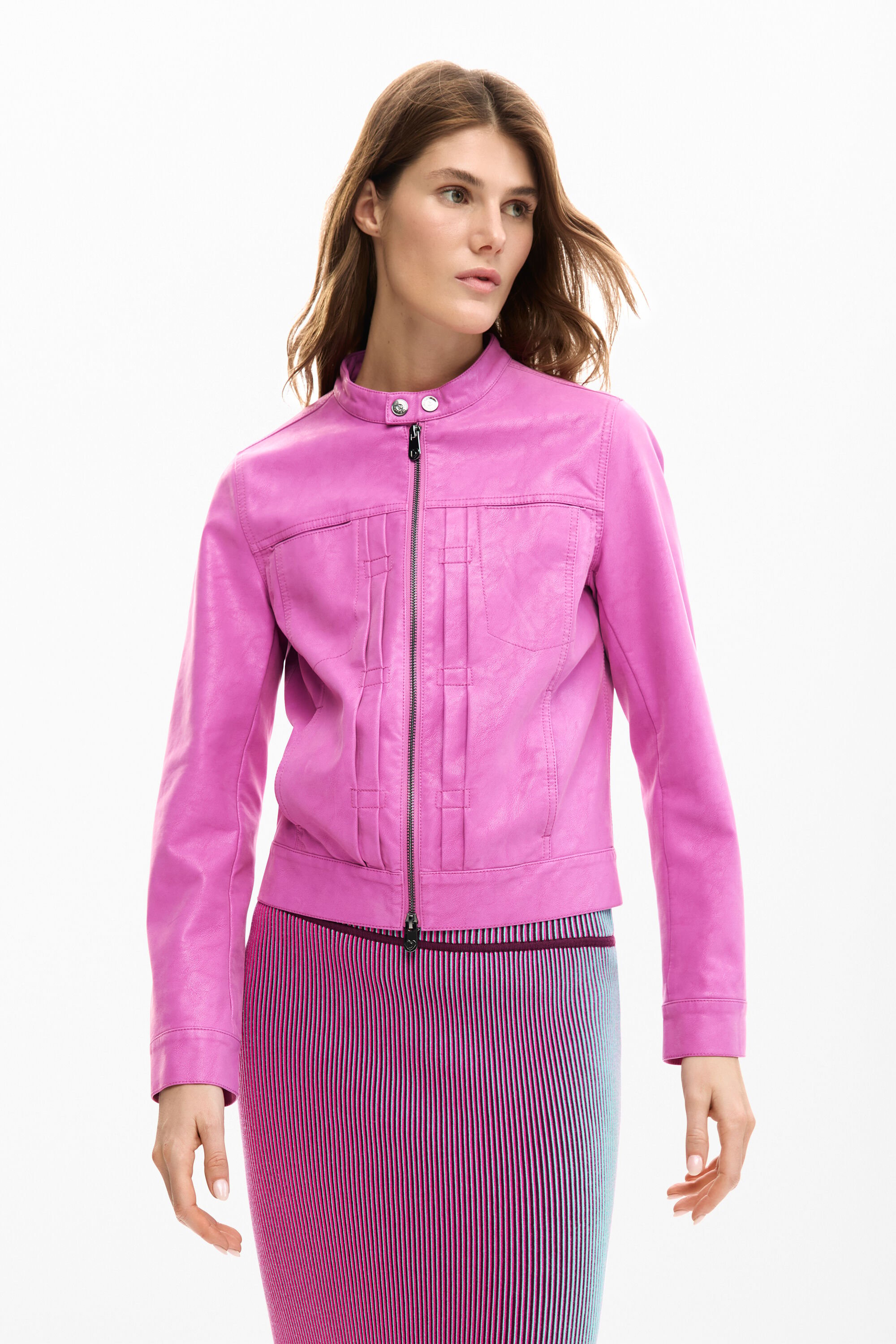 Coat Faux Leather Effect