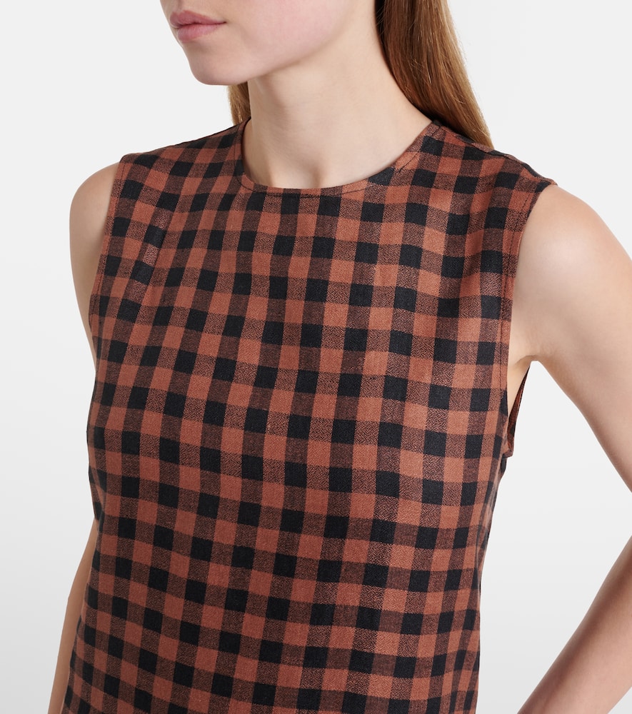 Tallin gingham linen maxi dress