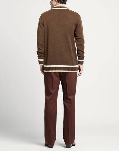 Man Cardigan Brown Size XL Cotton, Acrylic