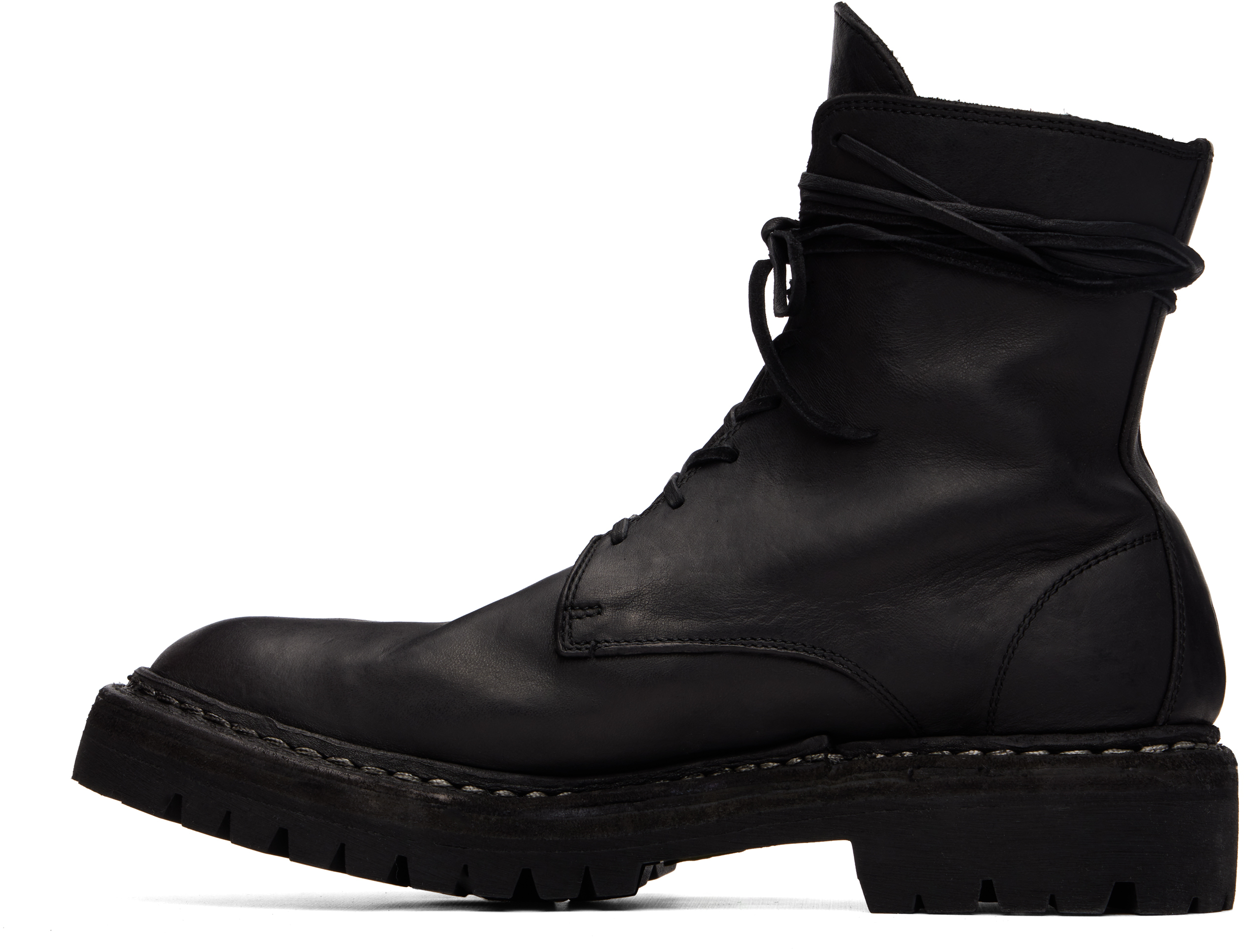 Black 795 Leather Laced Up Top-Ankle Boots