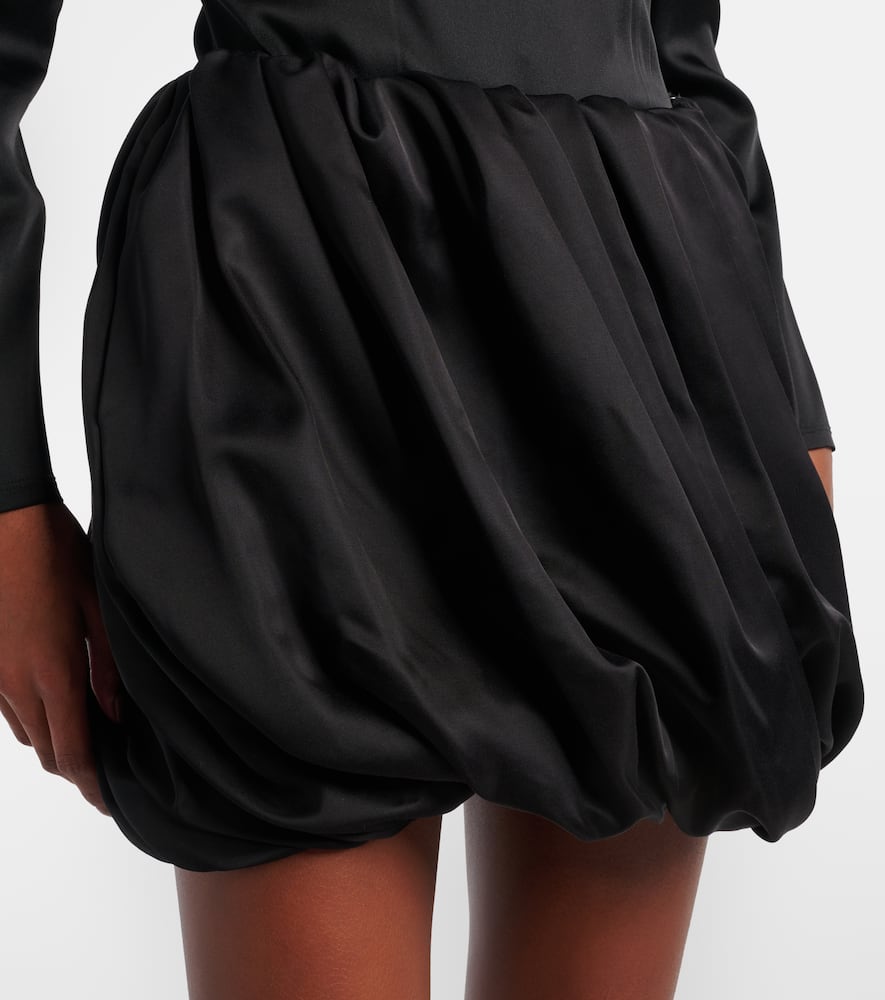 Pleated satin miniskirt