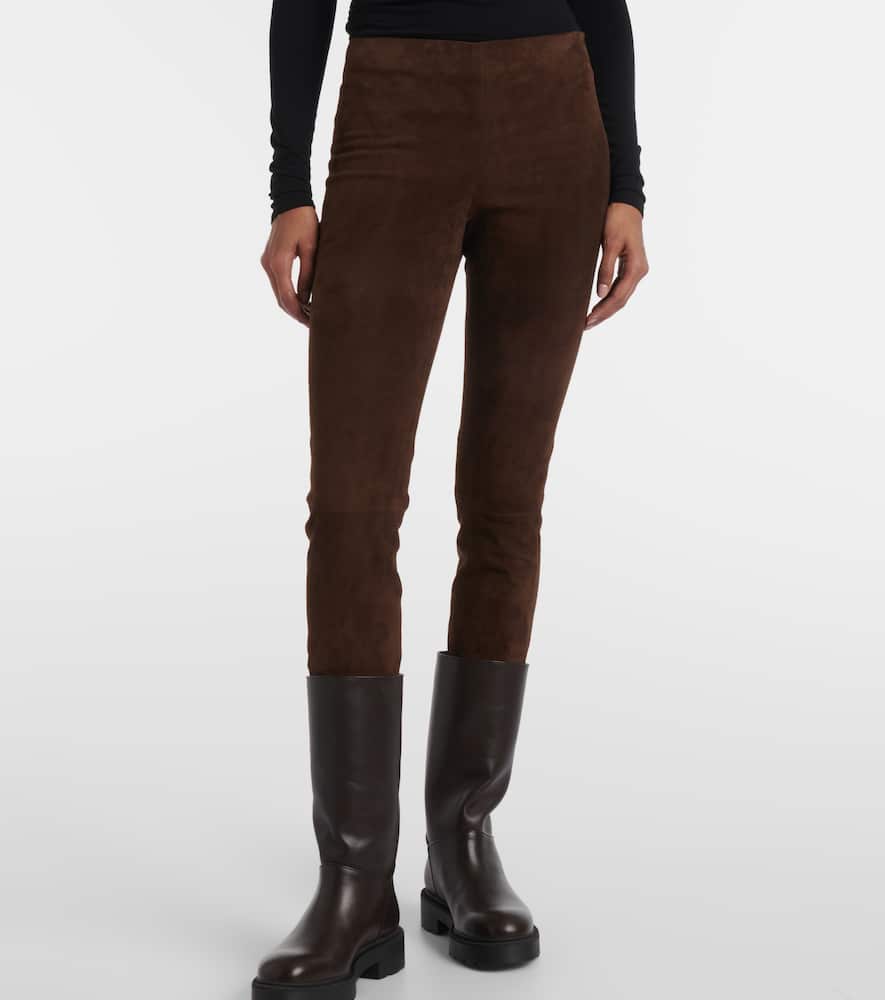 Suede slim pants