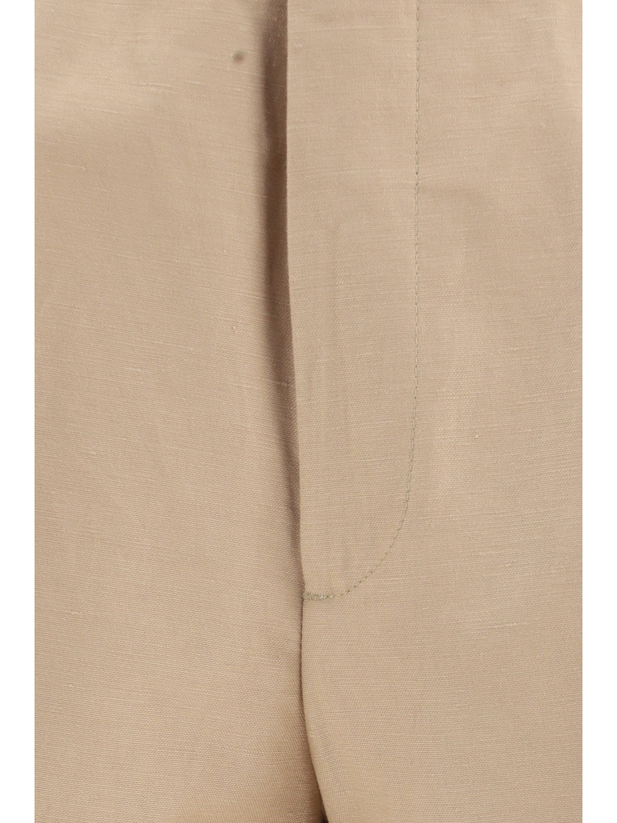 Cotton-Linen Bermuda Shorts — Beige