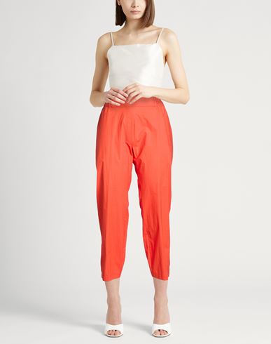 Woman Pants Tomato red Size 10 Cotton
