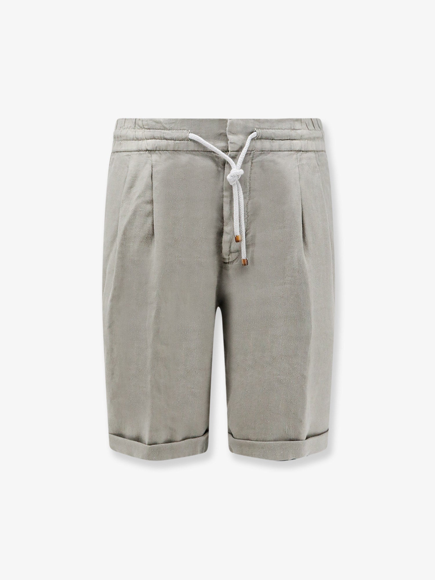 Linen Bermuda Shorts — Gray