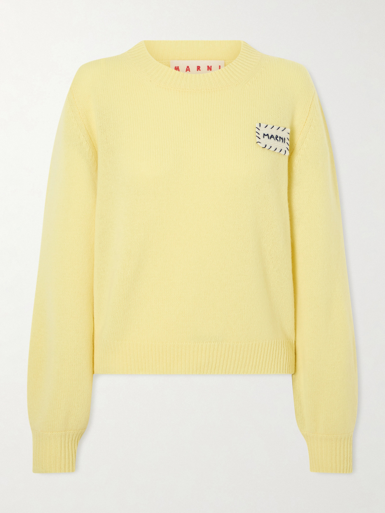 Appliquéd Cashmere Sweater - Yellow