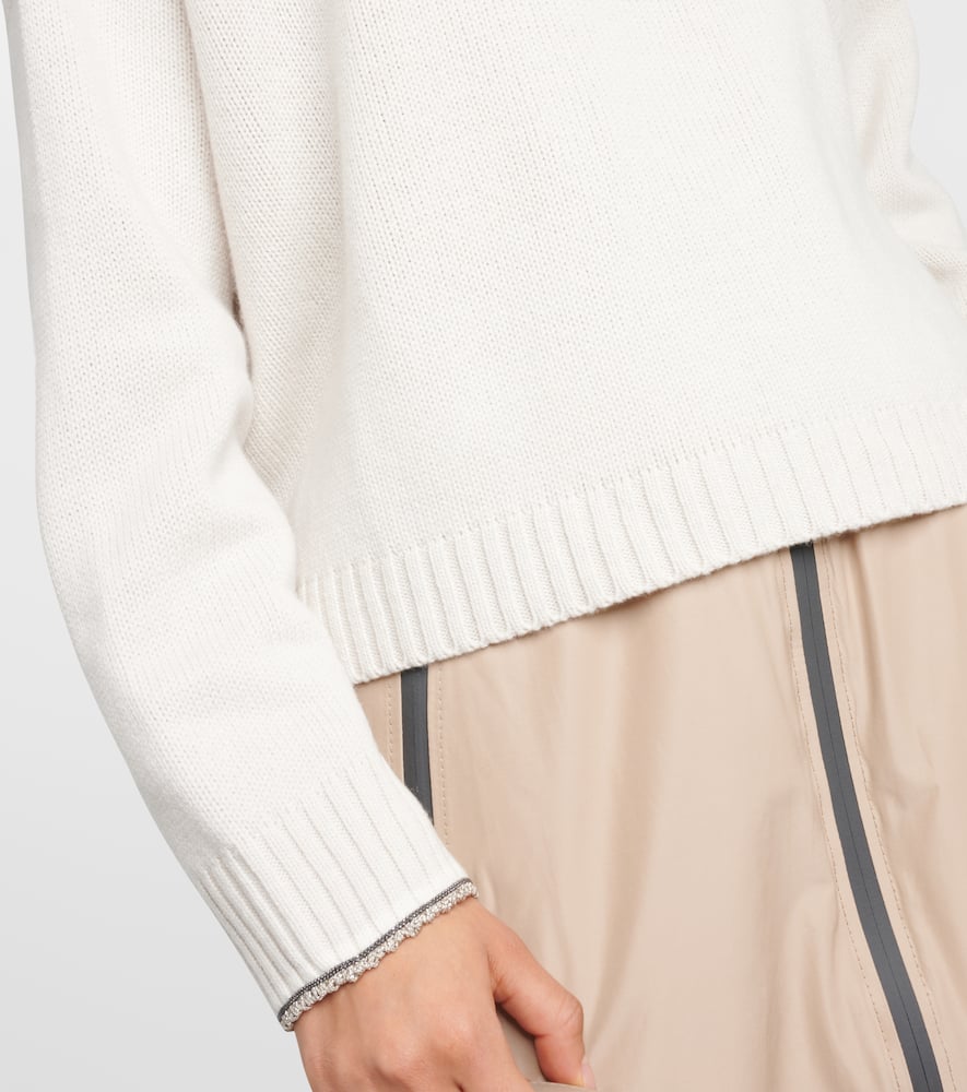 Wool, cashmere, and silk half-zip sweater