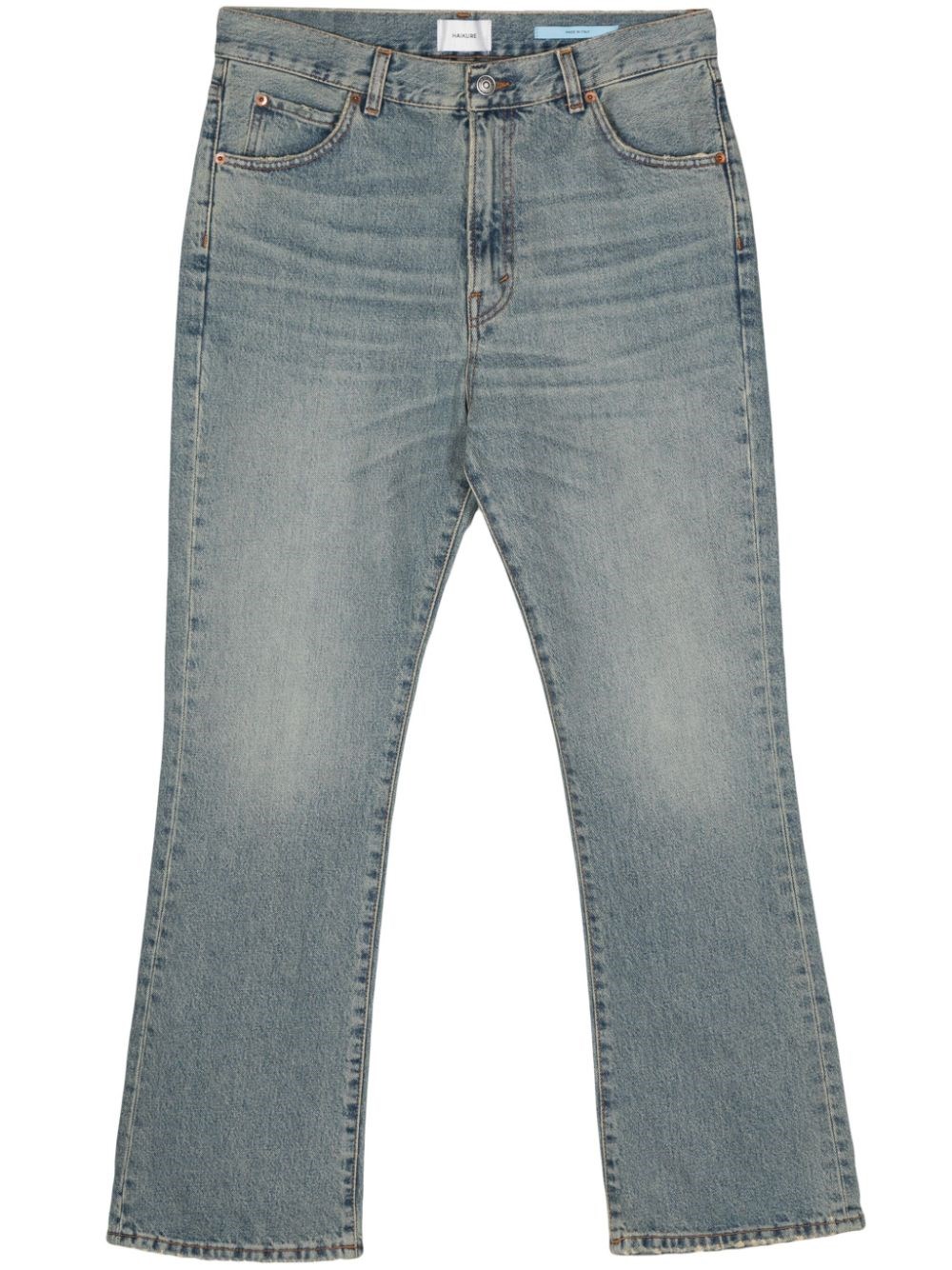 -Jeans in cotone con patch logo posteriore-Uomo