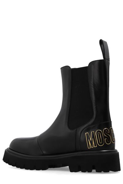 Moschino Logo Lettering Chelsea Ankle Boots