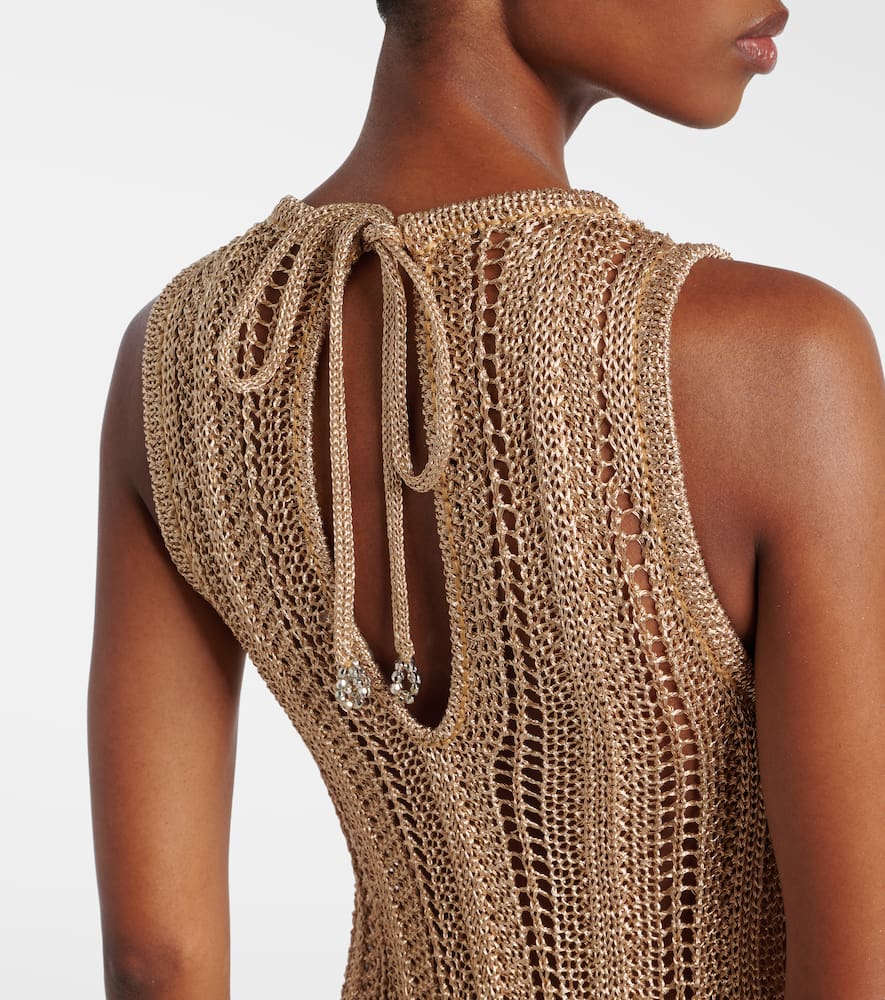 Crochet embellished midi dress