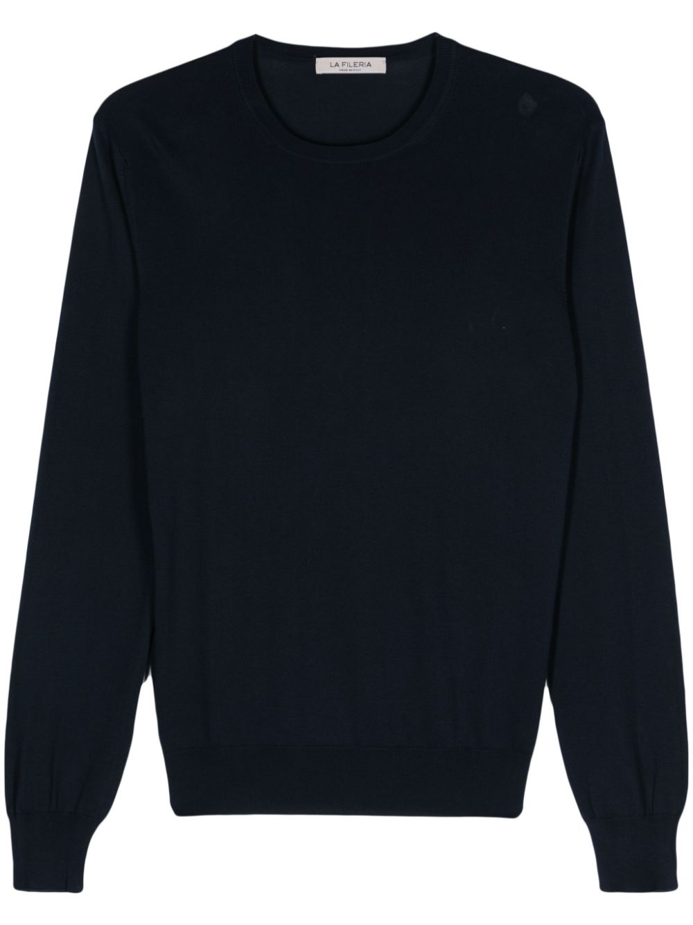 Fine-knit cotton jumper - Blue