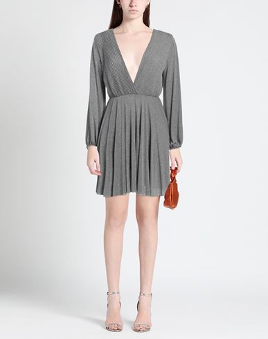 Woman Mini dress Grey Size 6 Viscose, Polyamide, Polyester, Elastane
