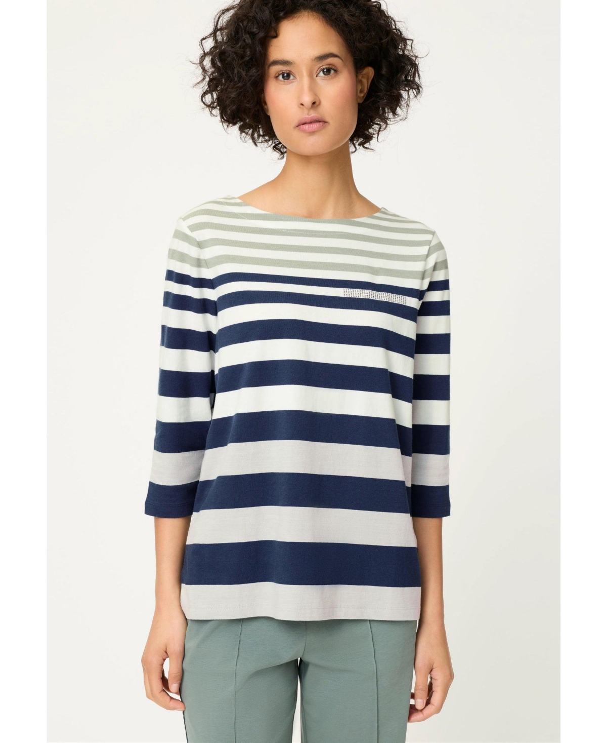 Women's Varied Stripe T-Shirt - True navy