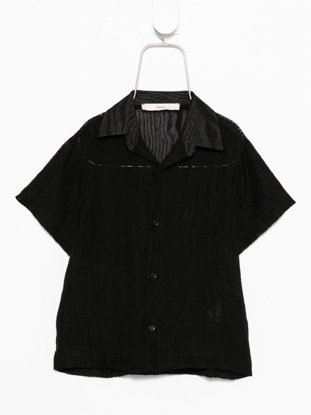 Textured-panel shirt - Black