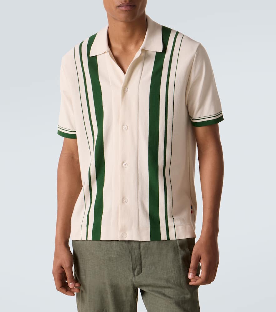 Tiernan striped cotton bowling shirt