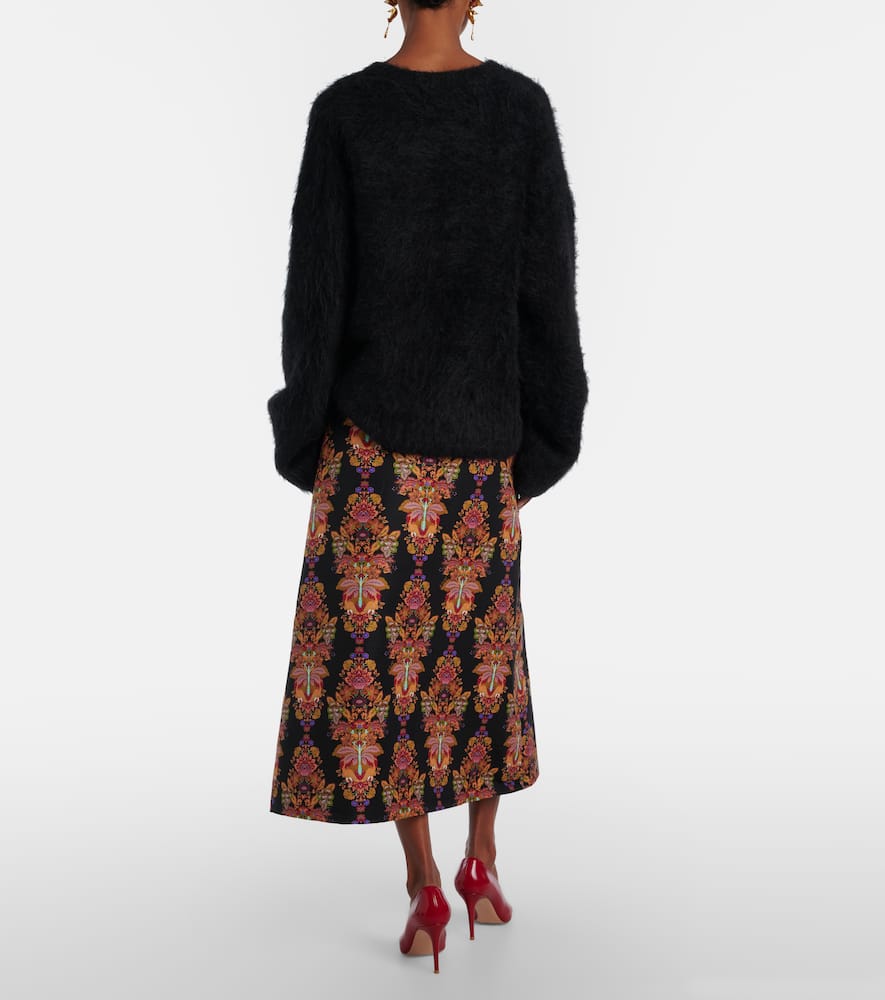Cornucopia wool-blend midi skirt