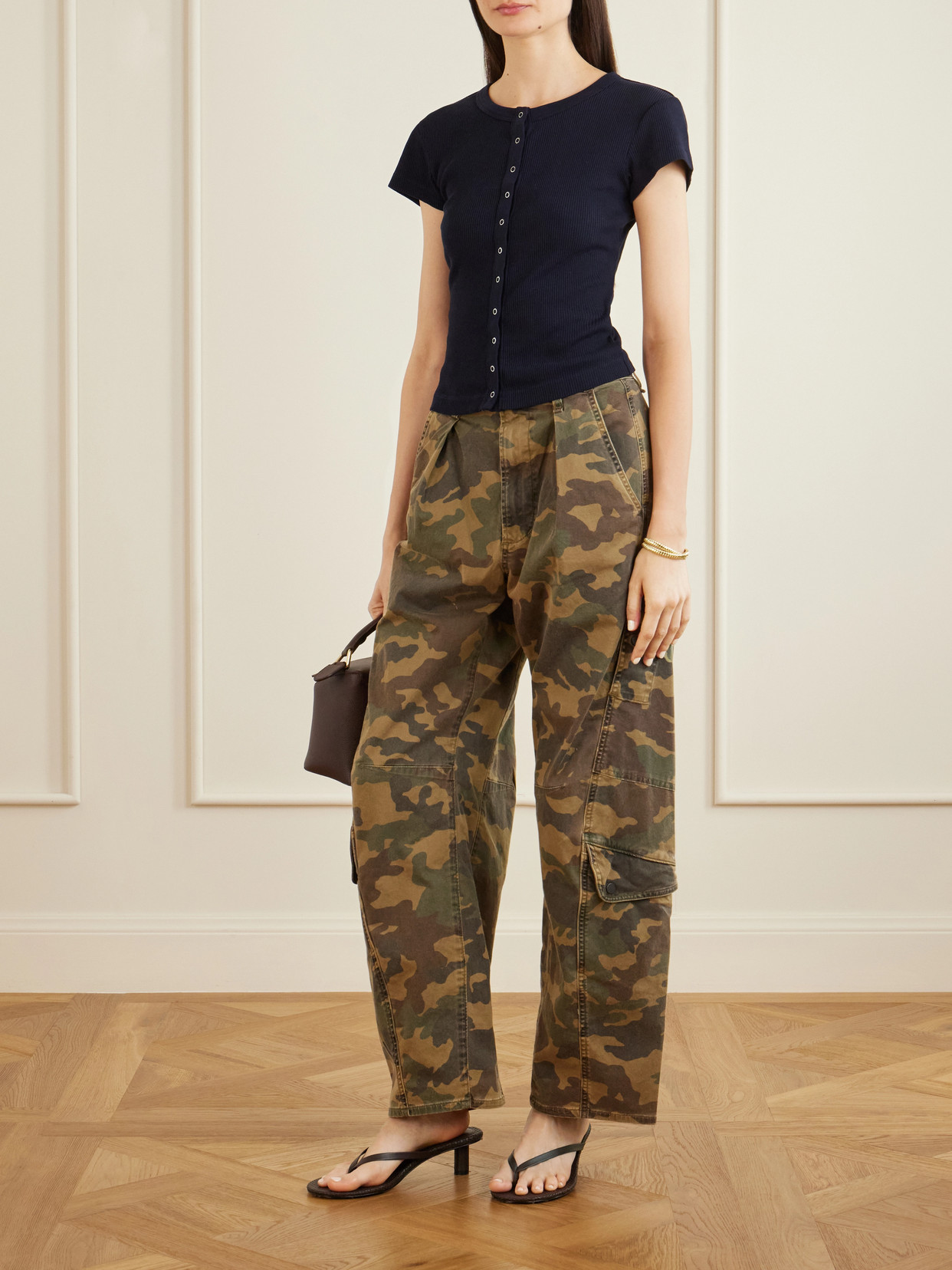 Flight Printed Mid-rise Straight-leg Cotton-blend Twill Cargo Pants - Green