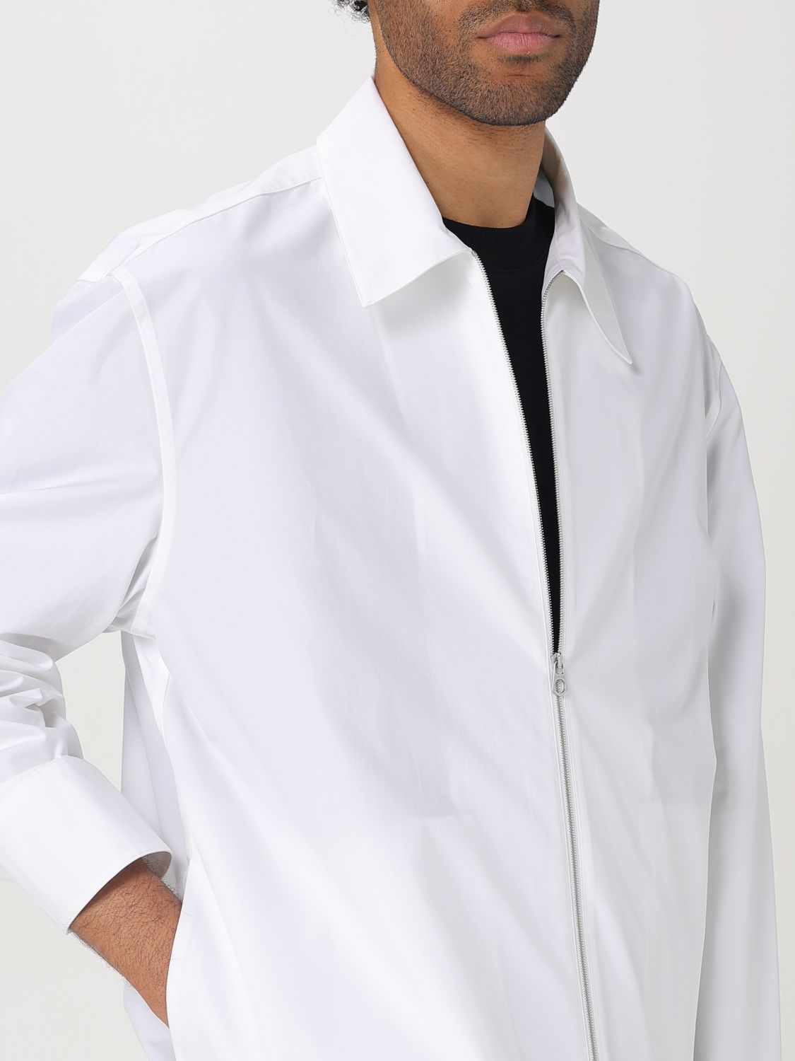 Zip-up shirt - White