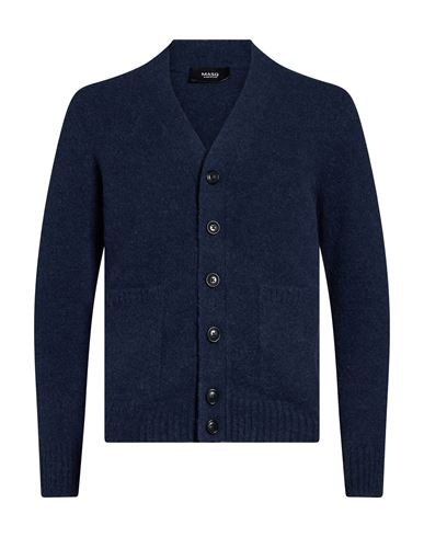 Man Cardigan Midnight blue Size 38 Alpaca wool, Polyamide, Wool, Elastane