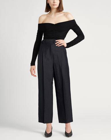 Woman Pants Charcoal Size 2 Linen, Silk, Polyamide