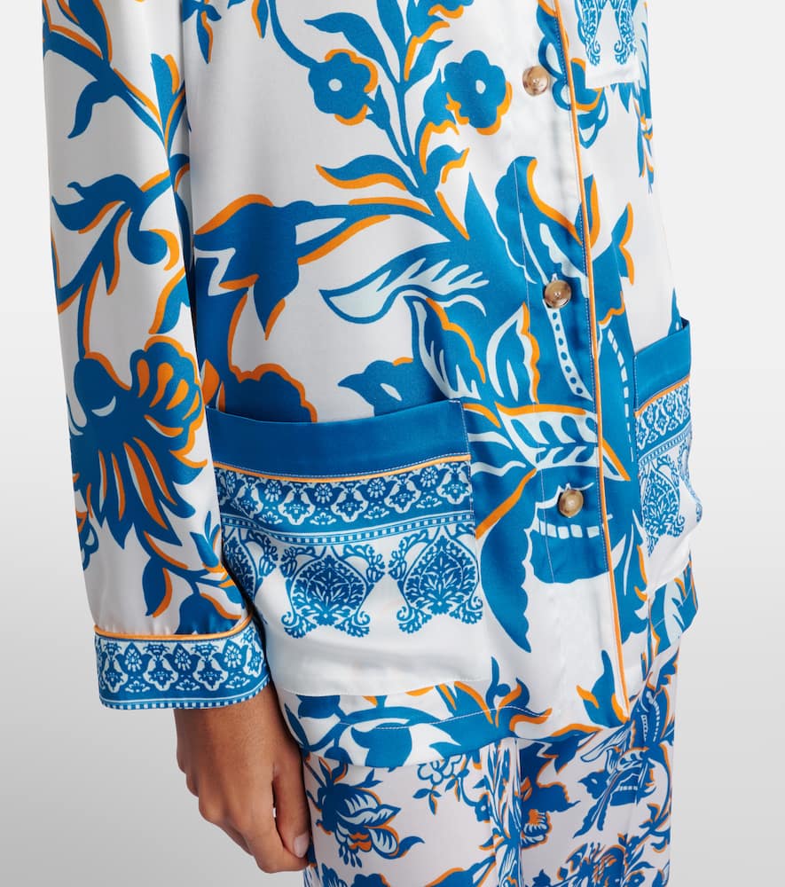 Printed crêpe-de-chine blouse
