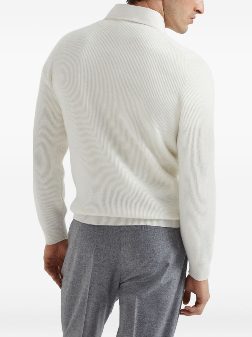 Cashmere polo shirt - White