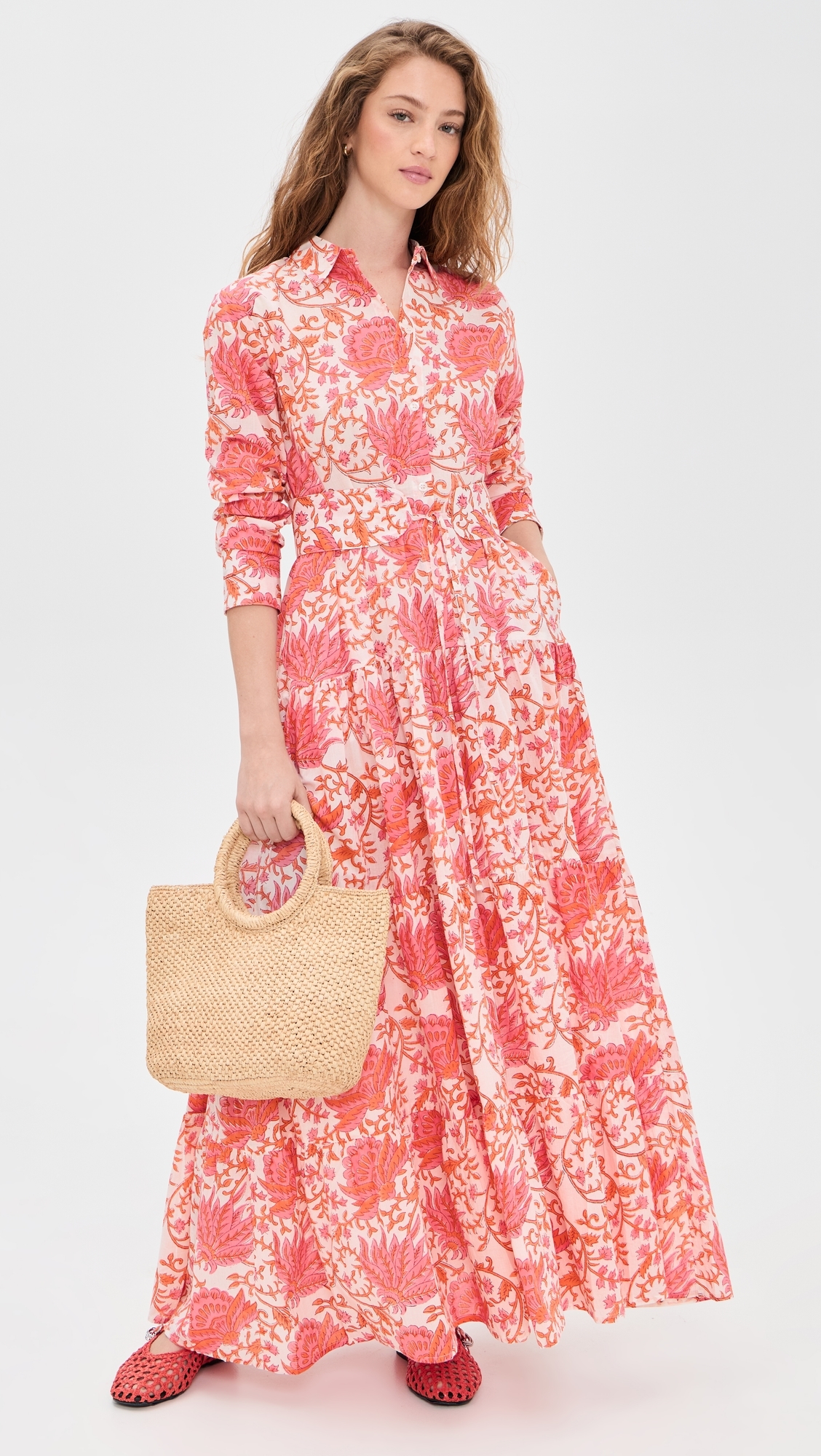 Meredith Floral Dress Coral